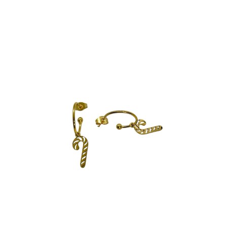 earrings steel gold hoops with sticks